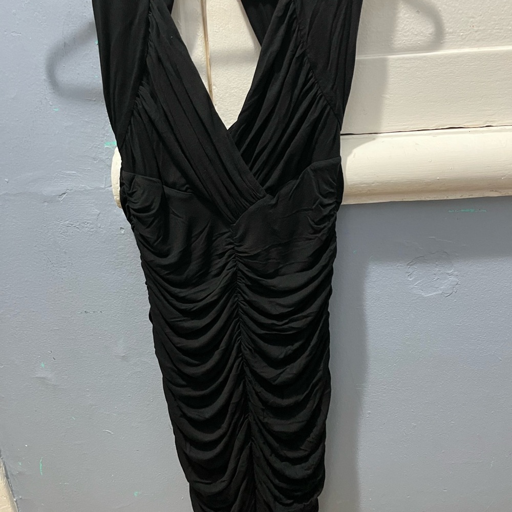 Elegant Black Ruched Dress